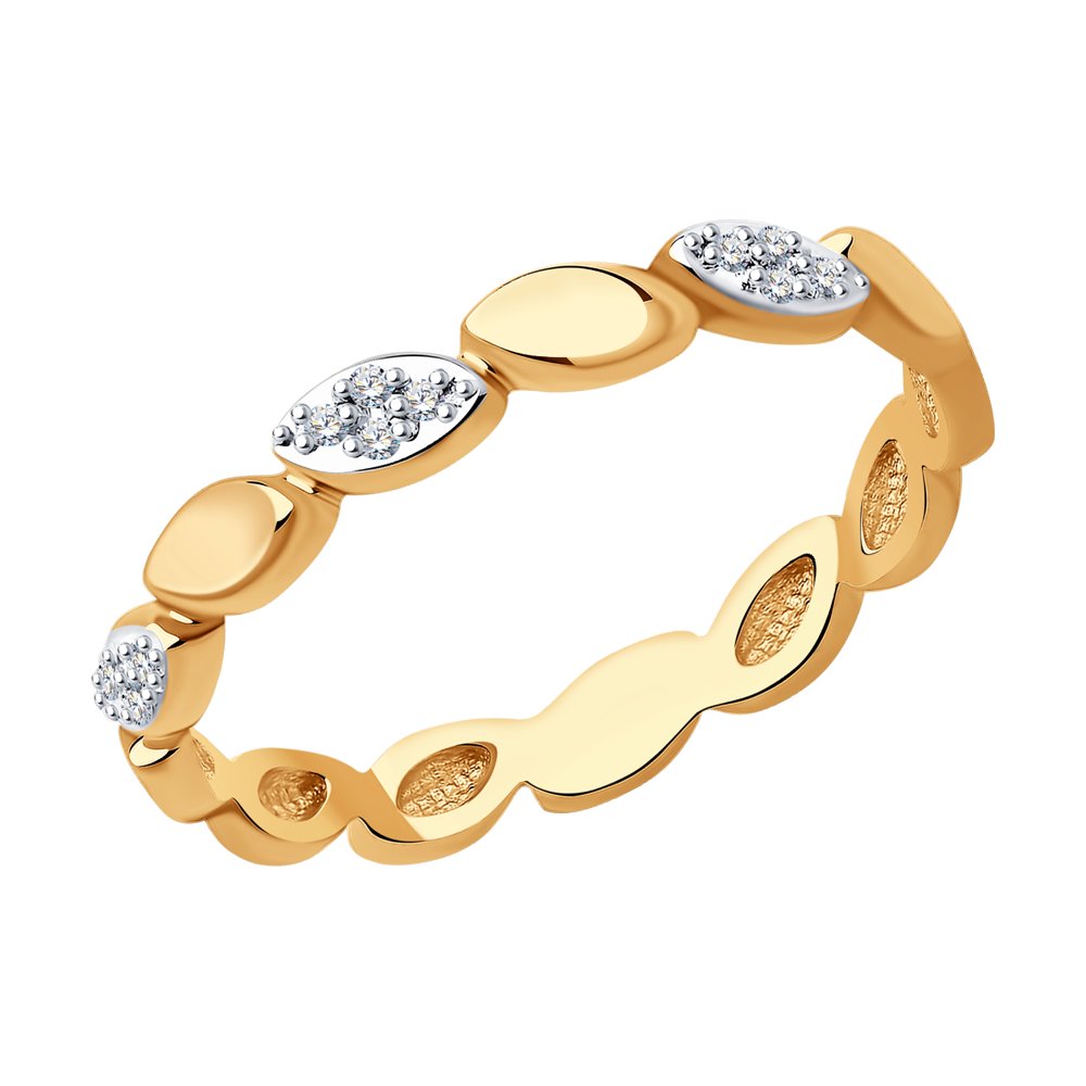 Inel din Aur Roz 14K cu Diamante , articol 1012213, previzualizare foto 1