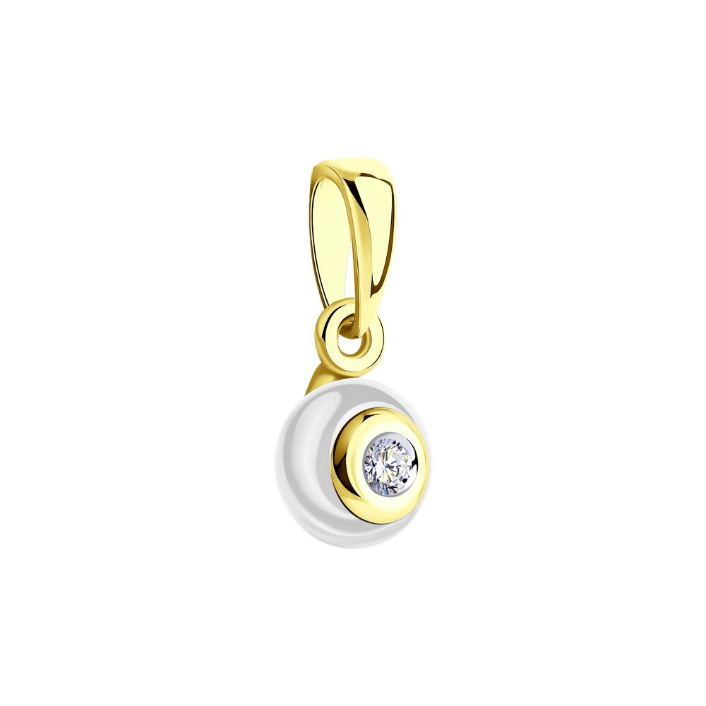 Pandantiv din Ceramica cu Aur Galben 14K si Diamant, articol 6035013, previzualizare foto 2