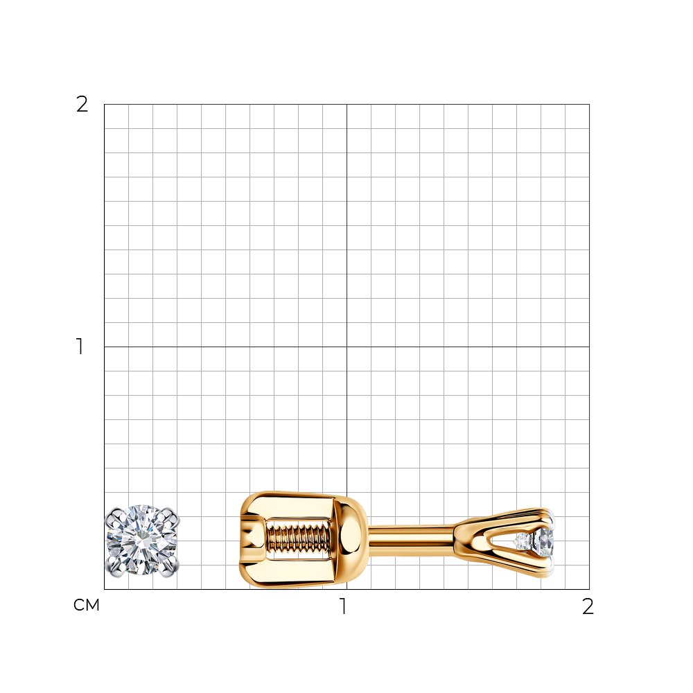 Cercei din Aur Roz 14K cu Diamante , articol 1021820, previzualizare foto 3