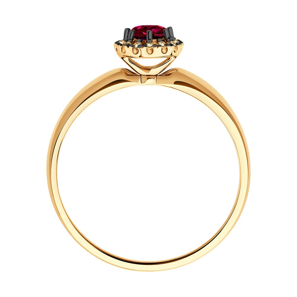 Inel din Aur Roz 14K cu Rubin si Diamante, articol 4010665, previzualizare foto 3