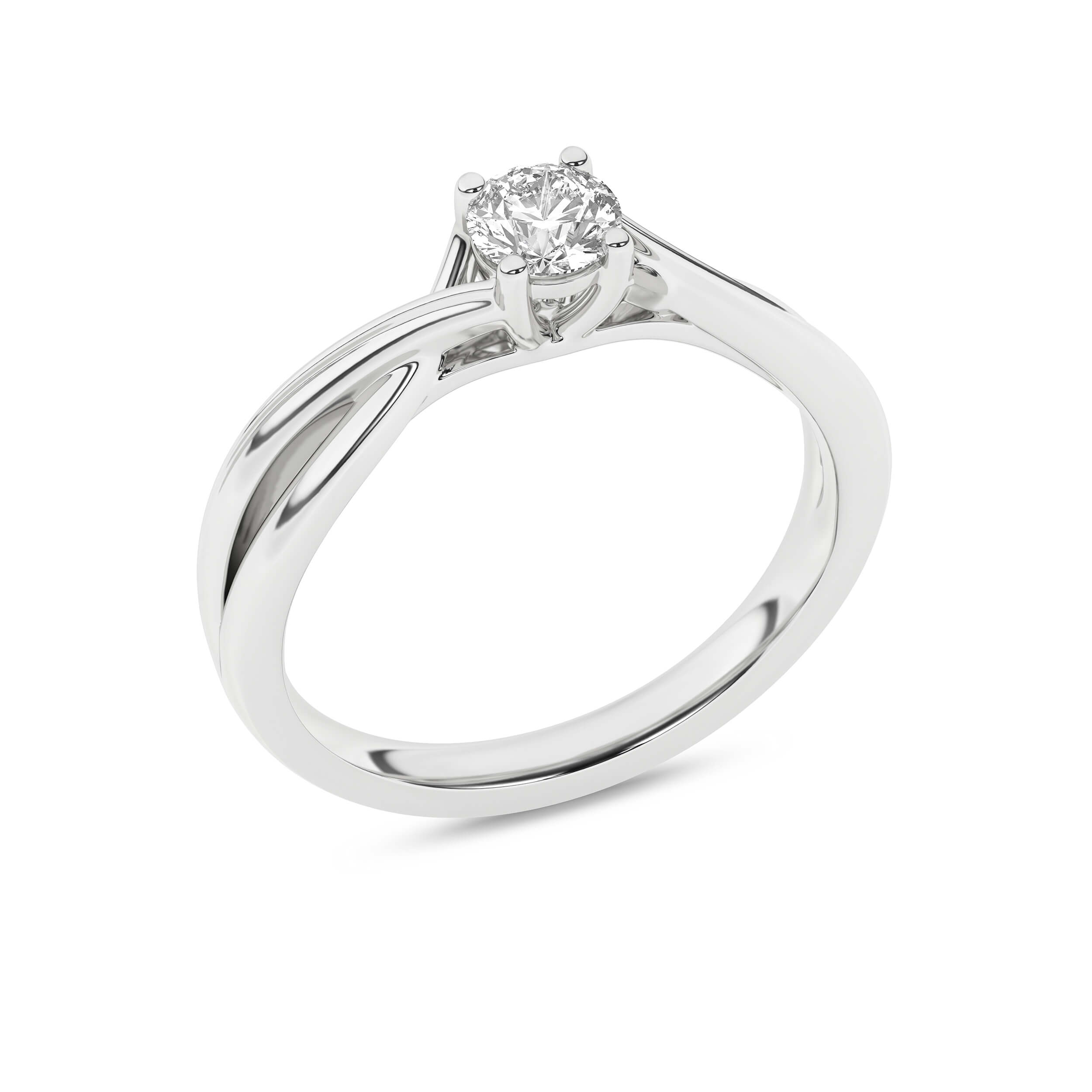 Inel de logodna din Aur Alb 14K cu Diamant 0.33Ct, articol RS1301, previzualizare foto 4