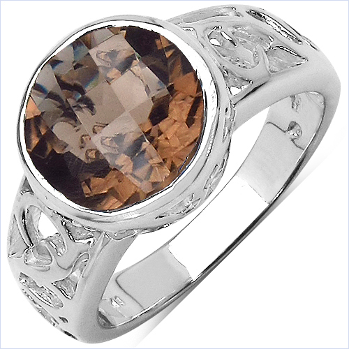 Inel din Argint cu Cuart Fumuriu 3.06 Carate, articol QR7003SM-SSR, previzualizare foto 1