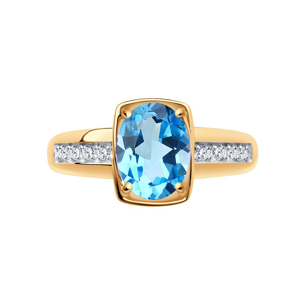 Inel din Aur Roz 14K cu Topaz si Zirconiu, articol 715312, previzualizare foto 2