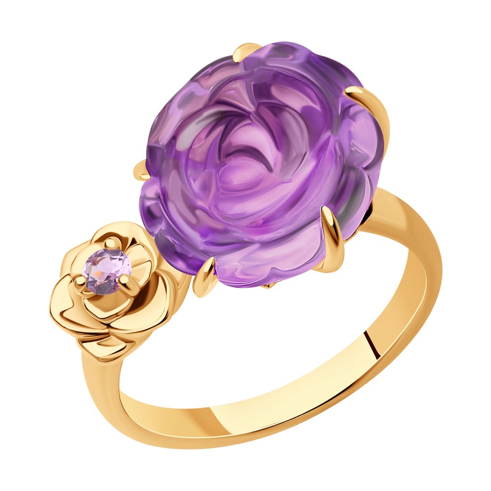 Inel din Aur Roz 14K cu Ametist, articol 716607, previzualizare foto 1