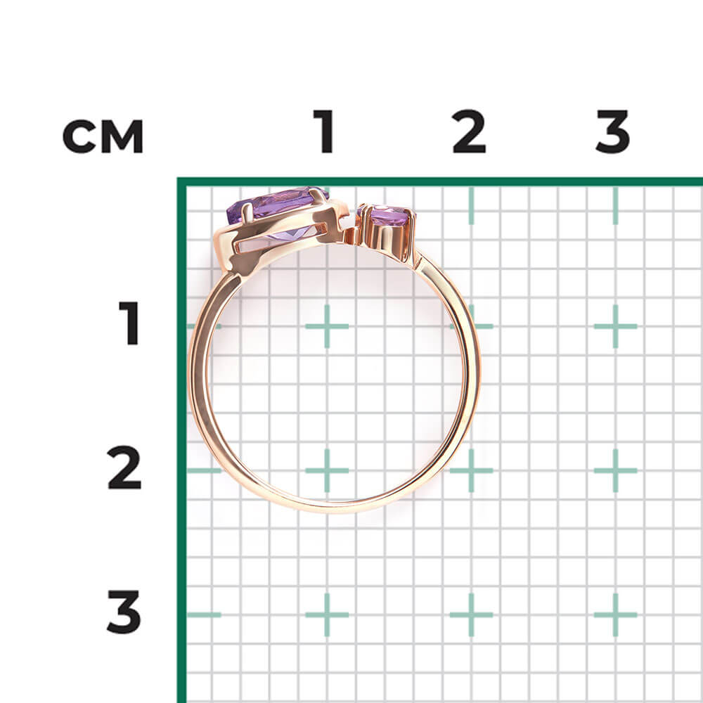Inel Aur Roz 14K cu Ametist, articol 01-5826-00-203-1110 №24 6, previzualizare foto 2