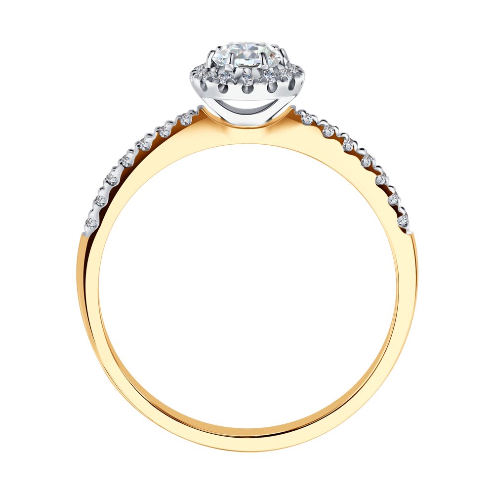 Inel de logodna din Aur Roz 14K cu Diamante, articol 1012131, previzualizare foto 2