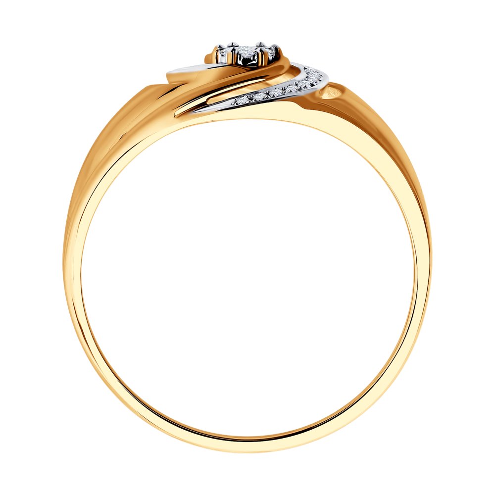 Inel din Aur Roz 14K cu Diamante, articol 1011476, previzualizare foto 2