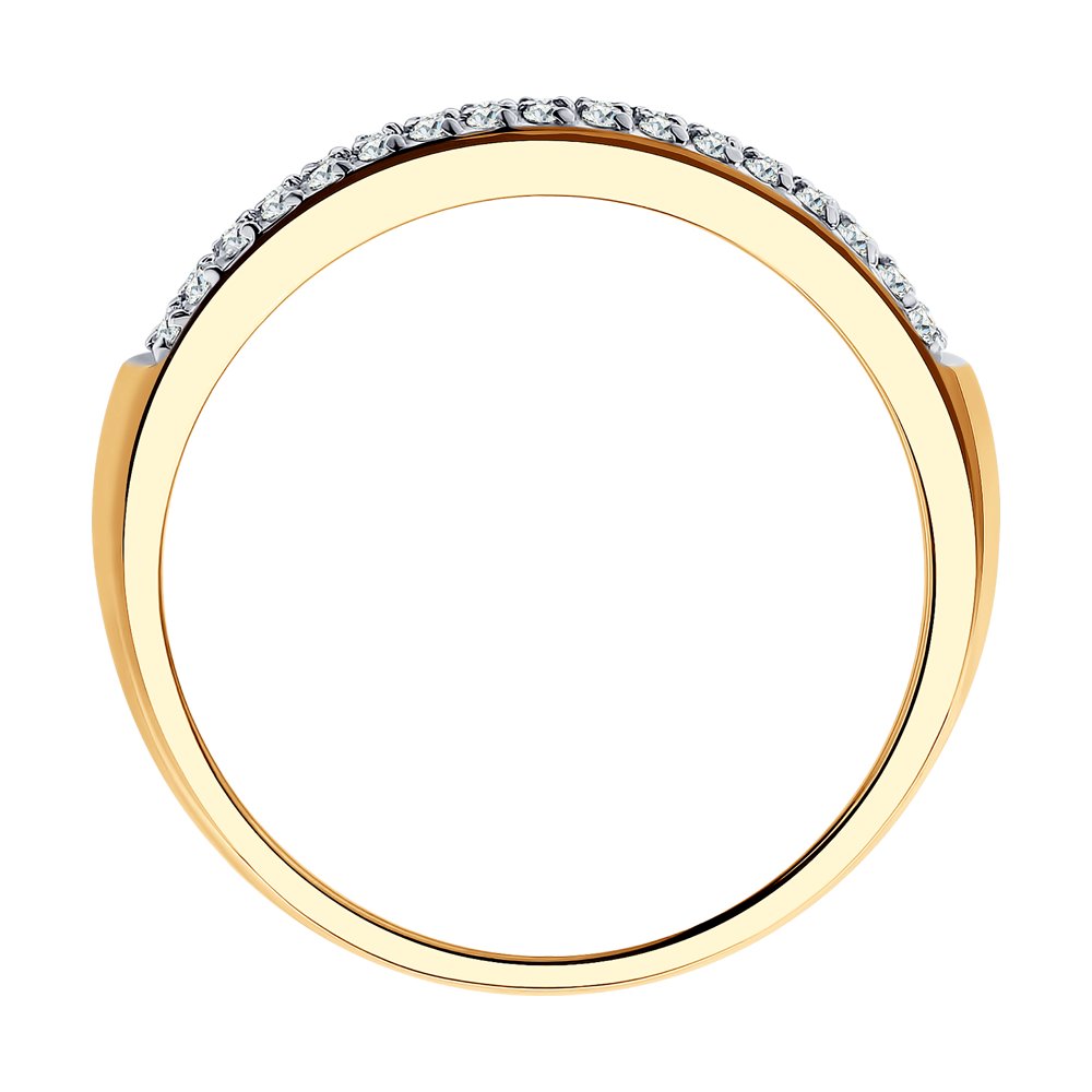 Inel din Aur Roz 14K cu Diamante, articol 1010359, previzualizare foto 2