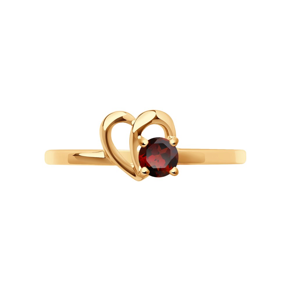 Inel din Aur Roz 14K cu Granat „Inima”, articol 716452, previzualizare foto 2