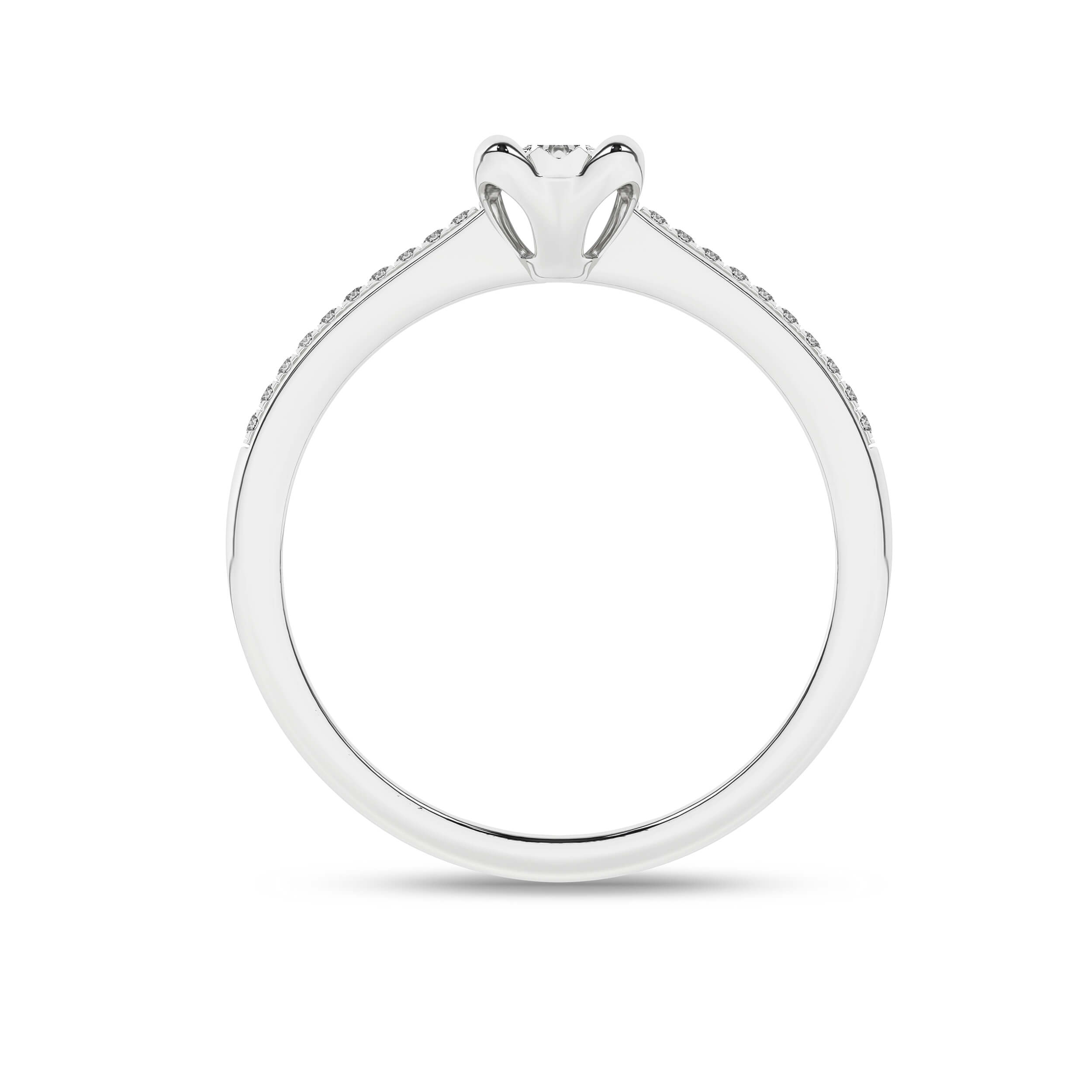 Inel de logodna din Aur Alb 14K cu Diamante 0.15Ct, articol RF11930, previzualizare foto 3