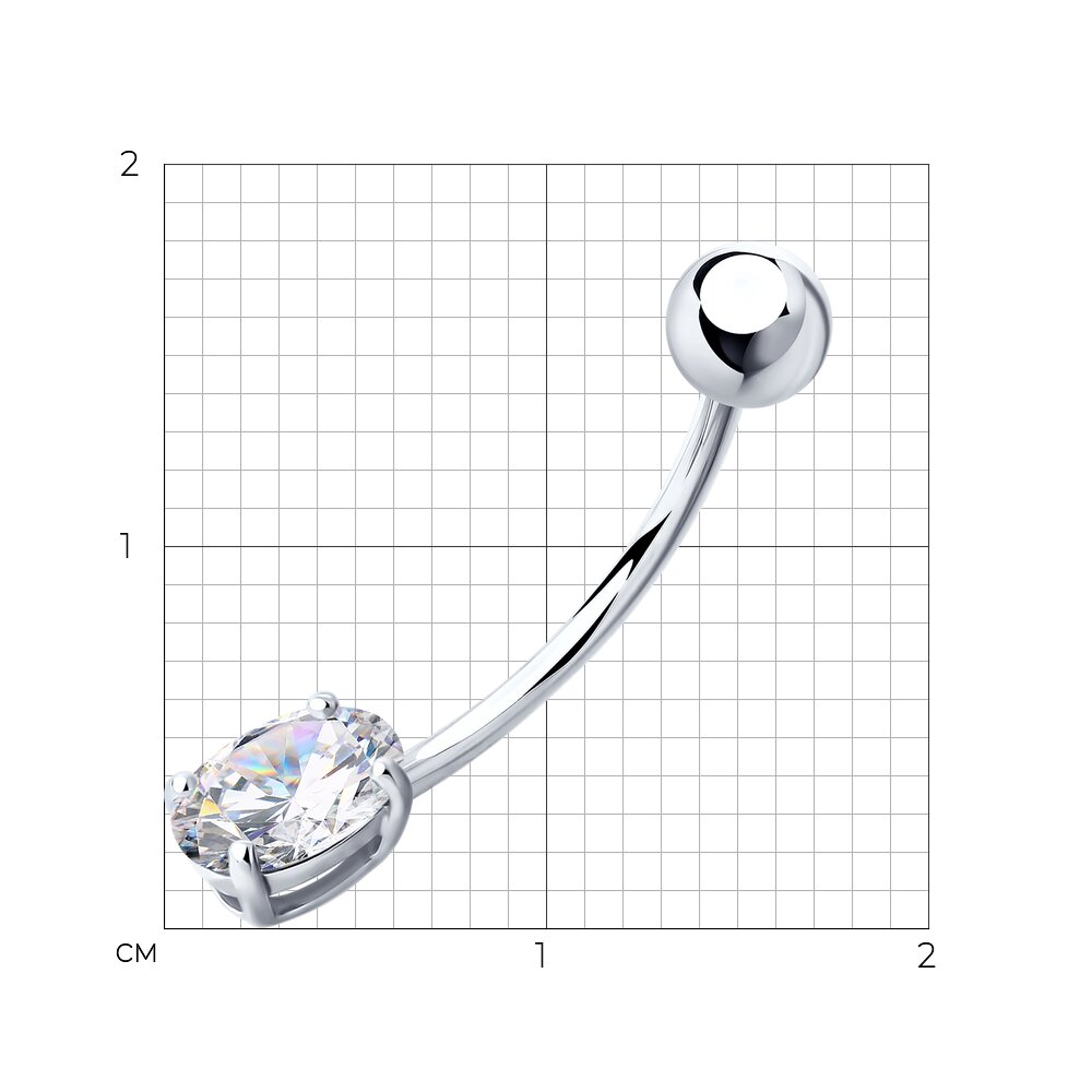 Piercing in buric din Argint cu Zirconiu, articol 94060061, previzualizare foto 2