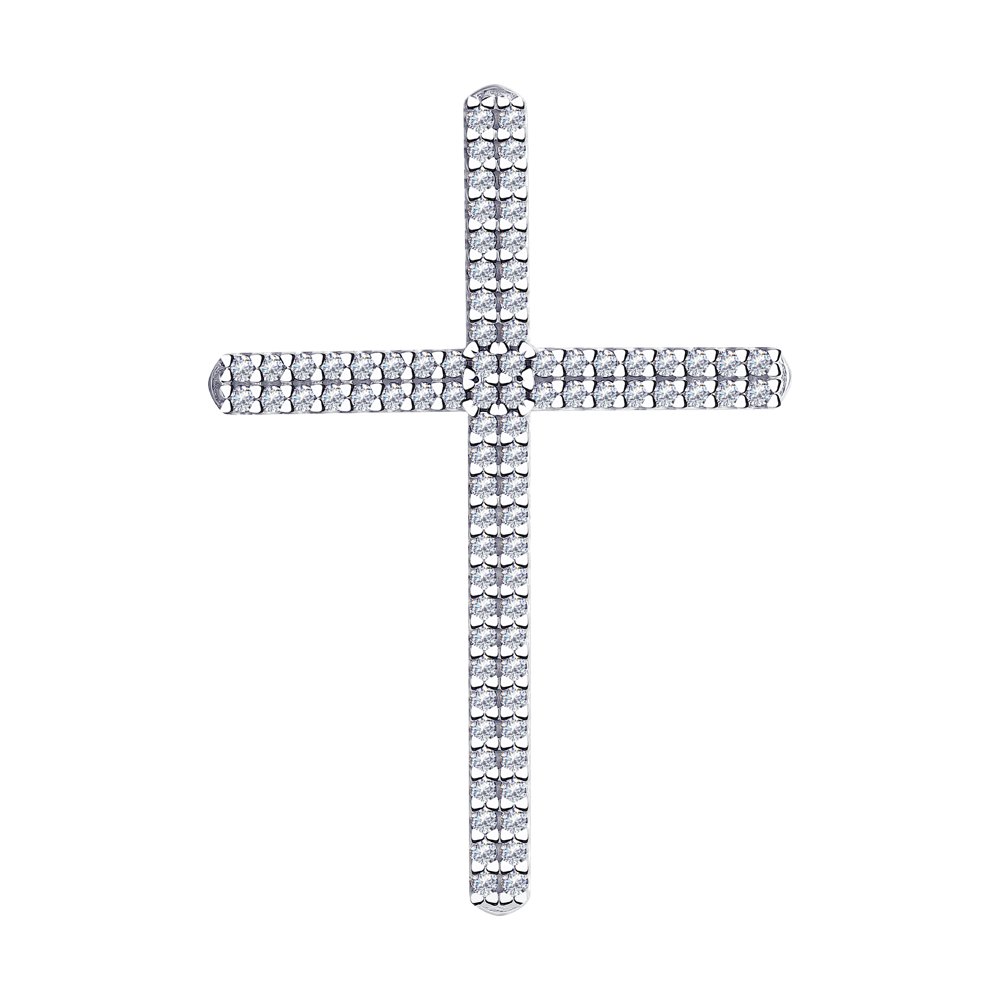 Pandantiv Cruce din Argint cu Zirconiu