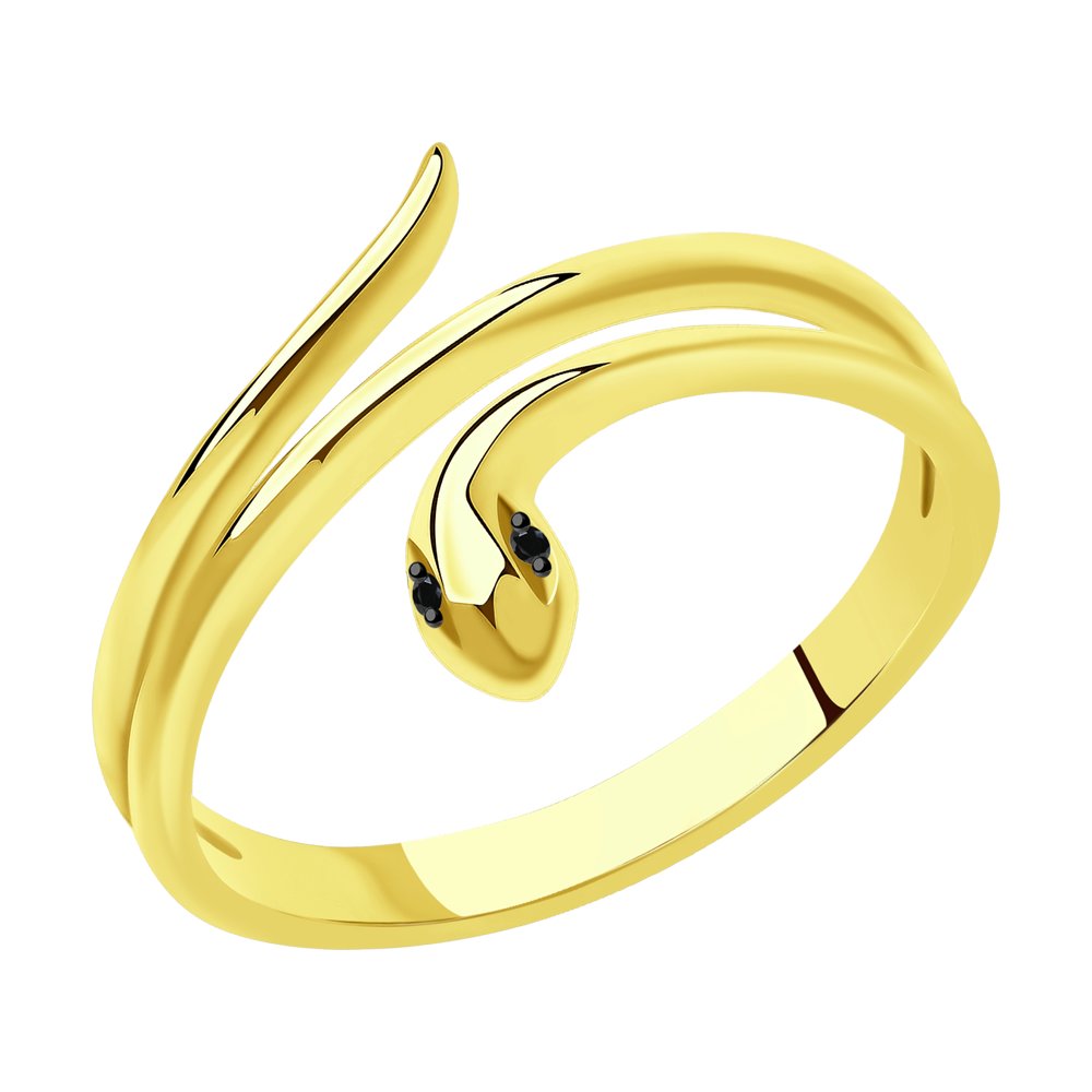 Inel din Aur Galben 14K cu Diamante „Sarpe”, articol 7010068-2, previzualizare foto 1