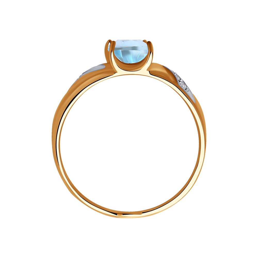 Inel din Aur Roz 14K cu Topaz si Zirconiu, articol 715535, previzualizare foto 3