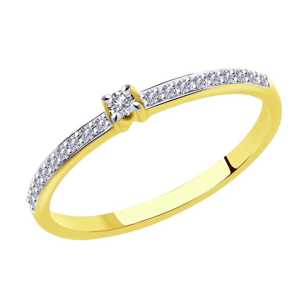 Inel din Aur Galben 14K cu Diamante, articol 1011915-2, previzualizare foto 1