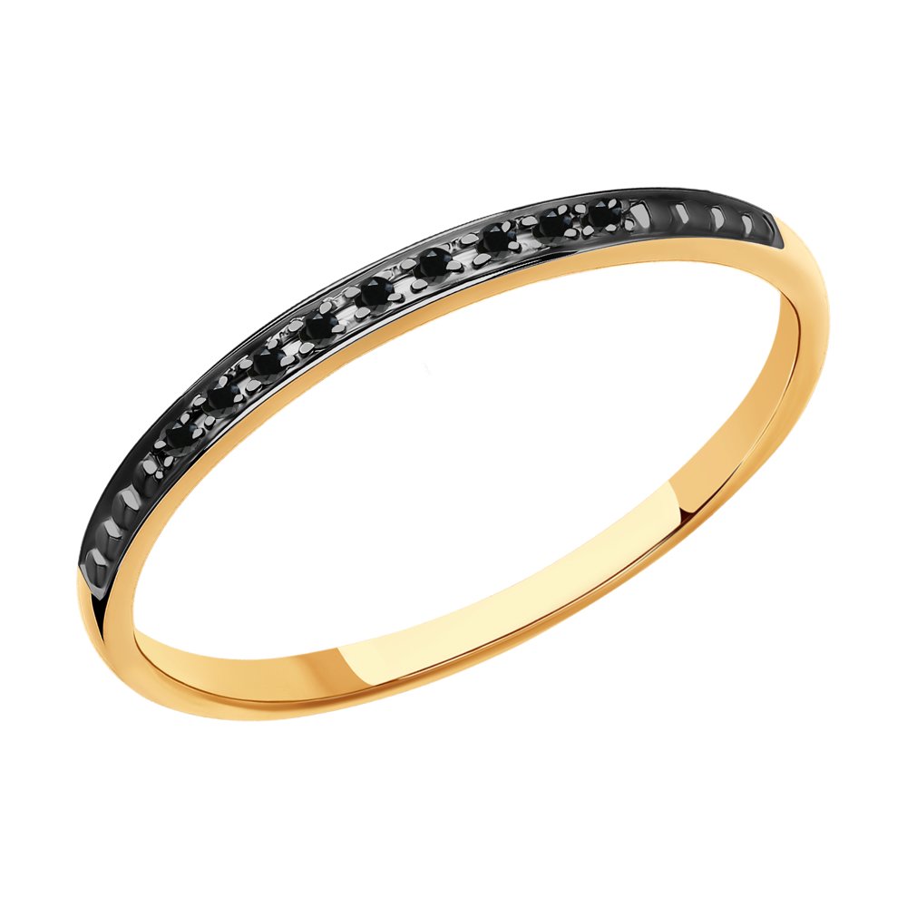 Inel din Aur Roz 14K cu Diamante Negre, articol 7010064, previzualizare foto 1