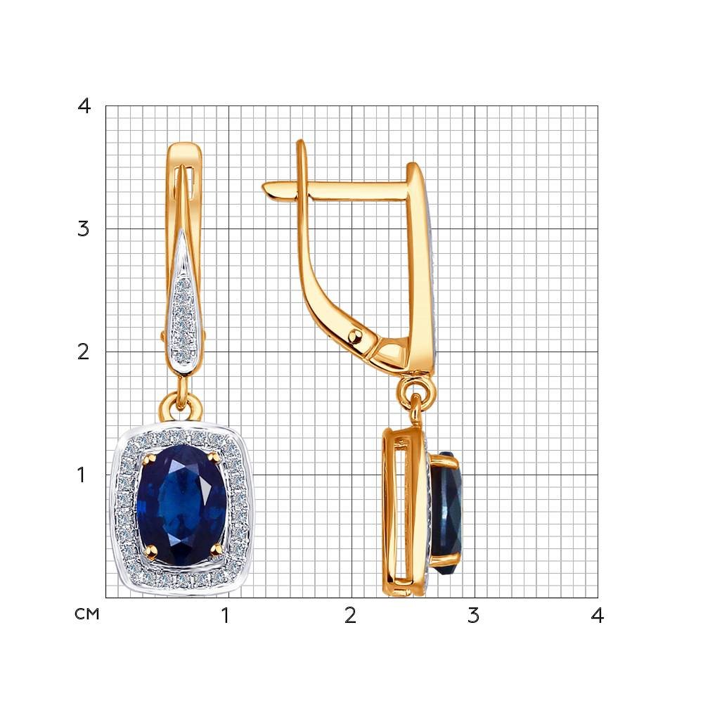 Cercei din Aur Roz 14K cu Diamante si Safir, articol 2020622, previzualizare foto 2