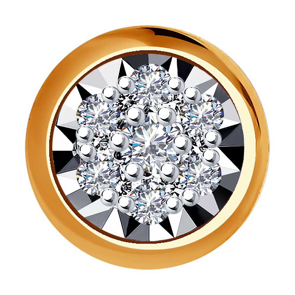 Pandantiv din Aur Roz 14K cu Diamante, articol 1030827, previzualizare foto 1