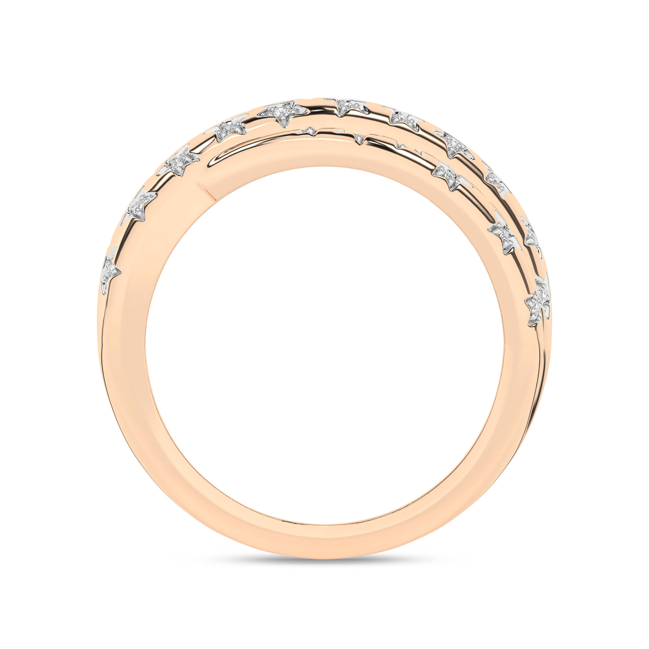 Inel din Aur Roz 14K cu Diamante, articol RF17770, previzualizare foto 2