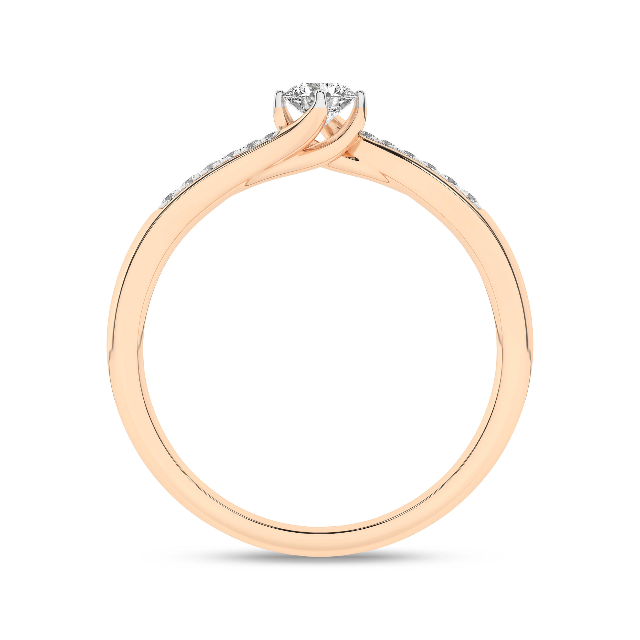 Inel de logodna din Aur Roz 14K cu Diamante 0.18Ct, articol RB16847EG, previzualizare foto 2