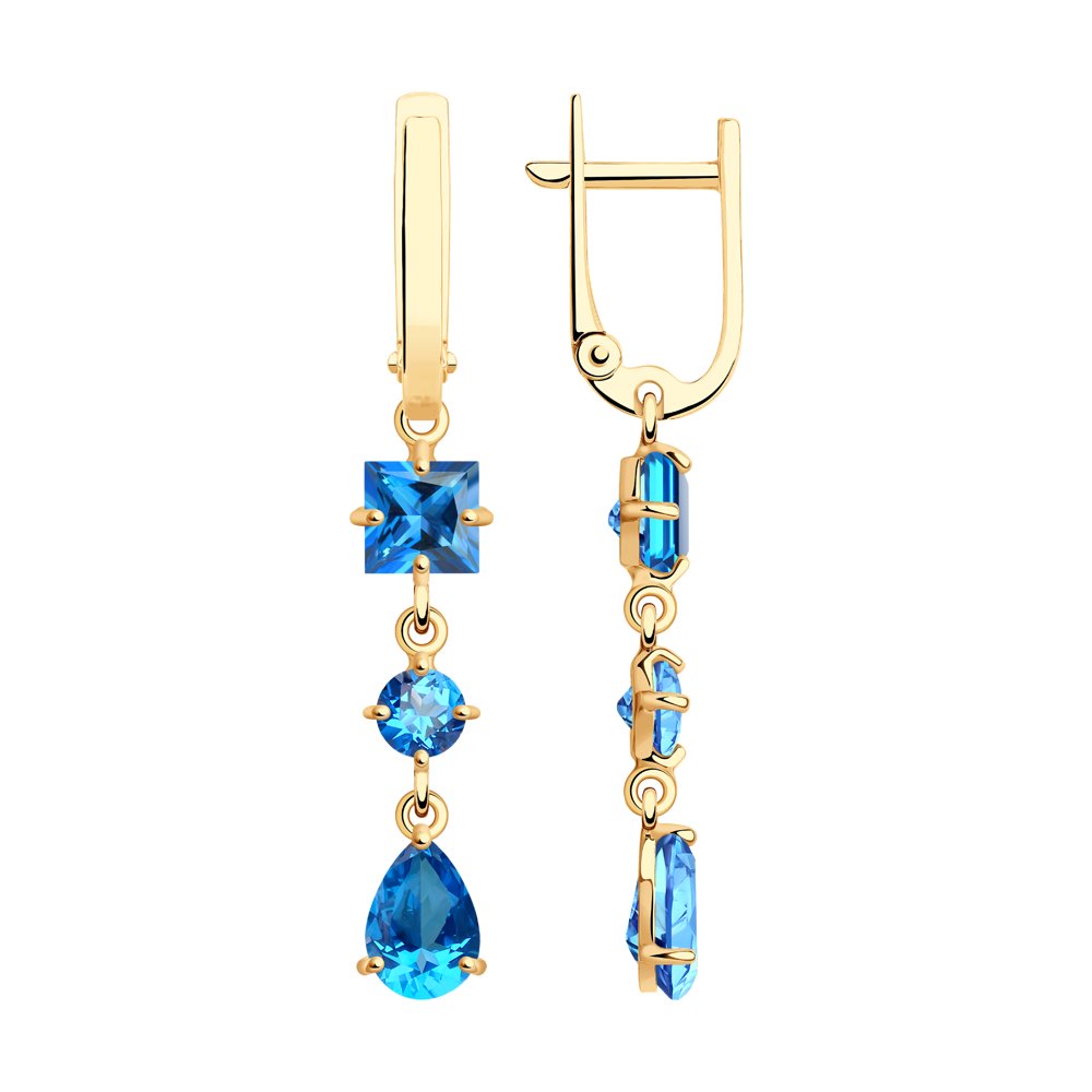 Cercei din Aur Roz 14K cu Topaz Swarovski, articol 727750, previzualizare foto 1
