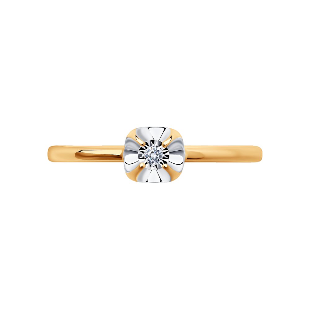 Inel din Aur Roz 14K cu Diamant, articol 1012106, previzualizare foto 3