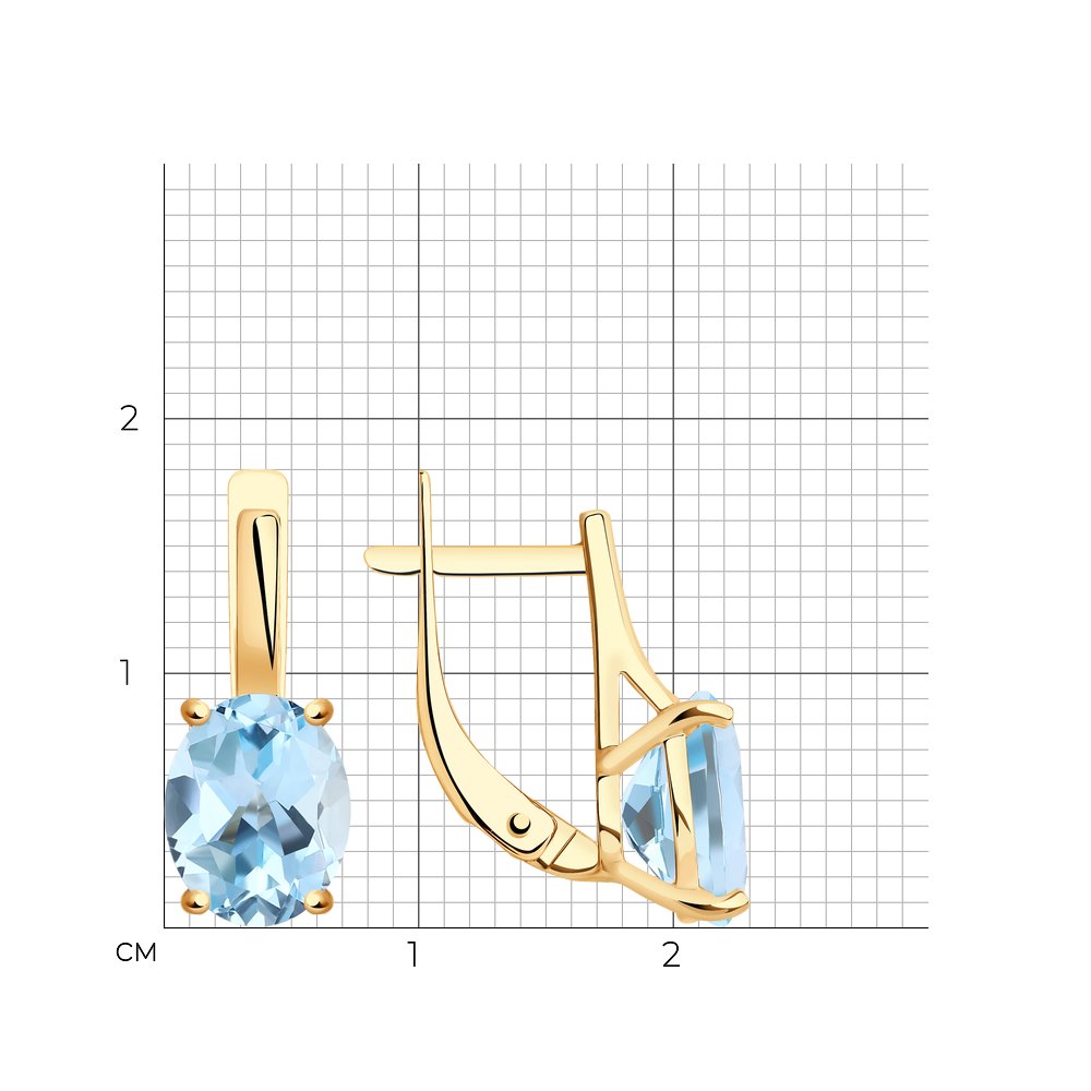 Cercei din Aur Roz 14K cu Topaz, articol 727922, previzualizare foto 2