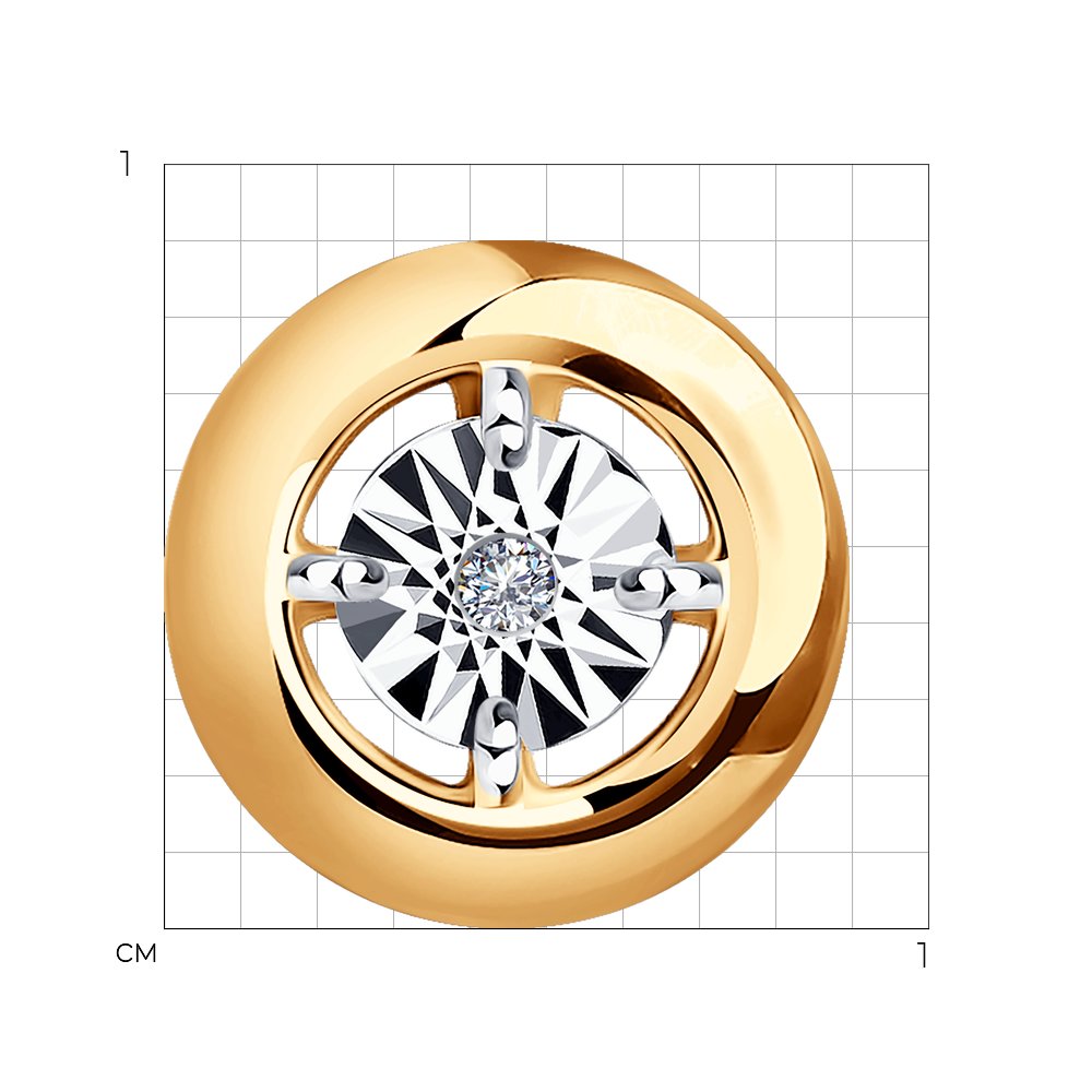 Pandantiv din Argint Placat cu Aur cu Diamant, articol 87030033, previzualizare foto 3