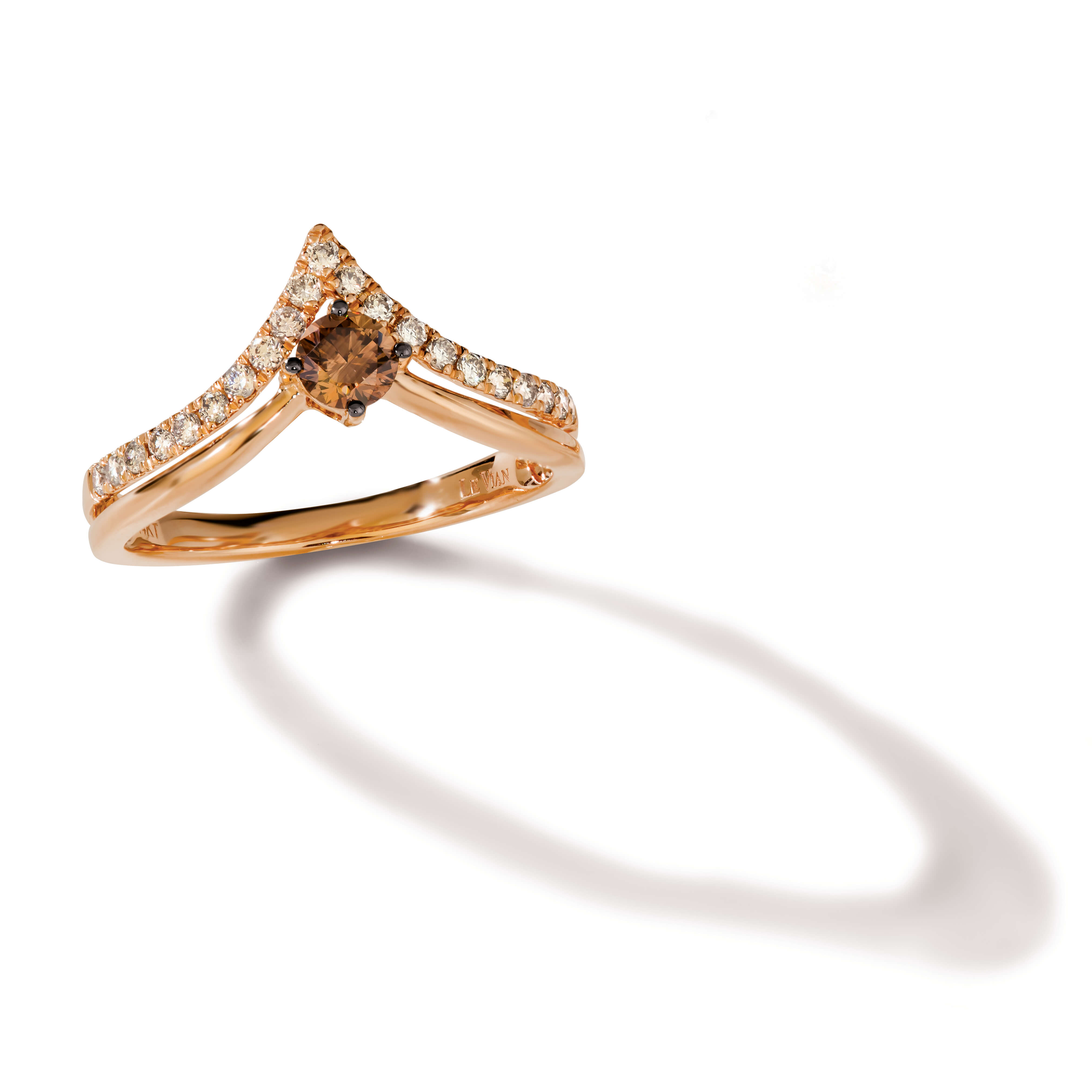 Inel din Aur Roz 14K cu Diamante 0.47Ct, articol TREN 50, previzualizare foto 6
