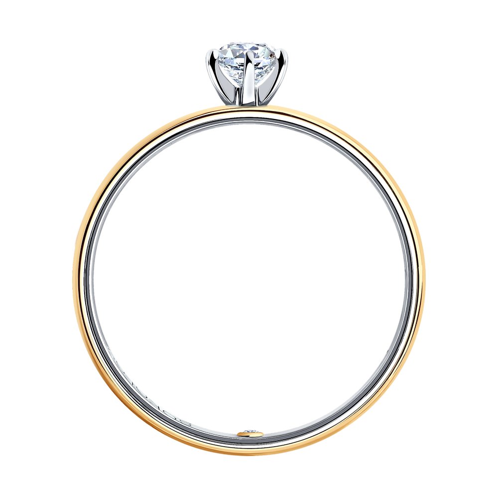 Inel din Aur Combinat 14K cu Diamante, articol 1014005-01, previzualizare foto 2