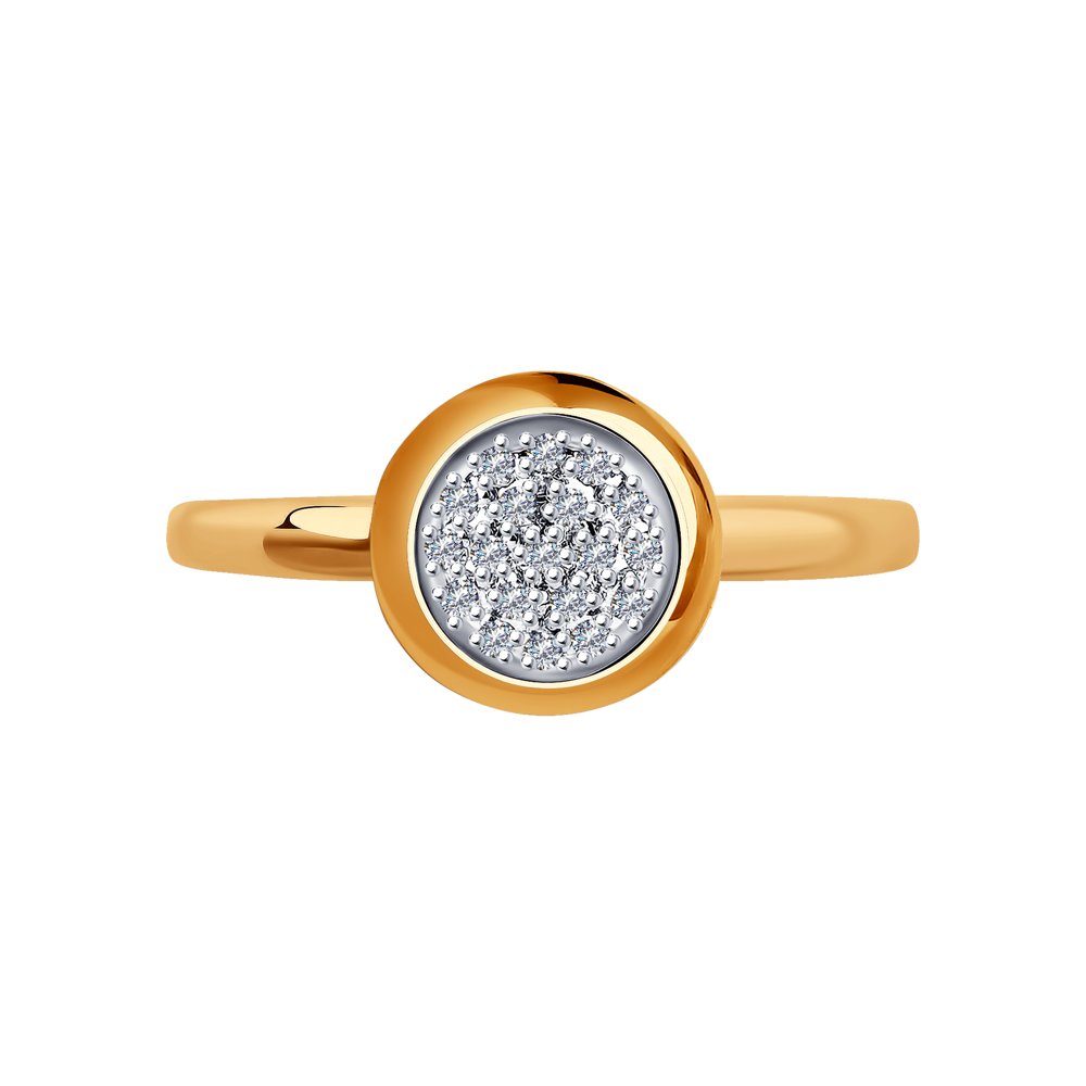 Inel din Aur Roz 14K cu Diamante, articol 1012108, previzualizare foto 3
