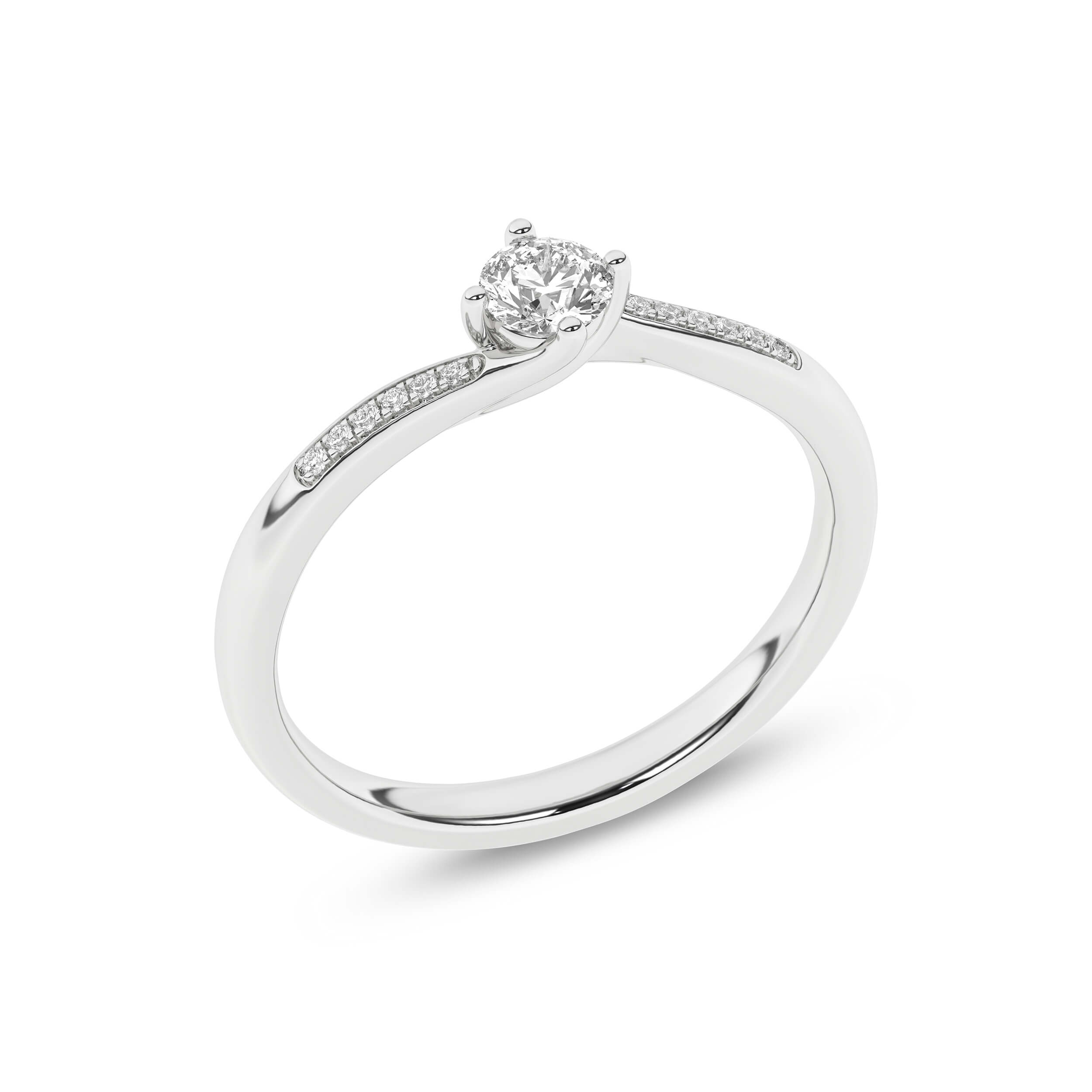 Inel de logodna din Aur Alb 14K cu Diamante 0.23Ct, articol MSD0344EG, previzualizare foto 4