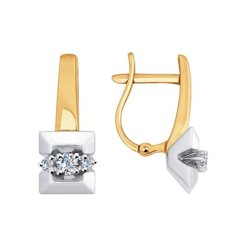 Cercei din Aur Roz 14K cu Diamante , articol 1020960, previzualizare foto 1