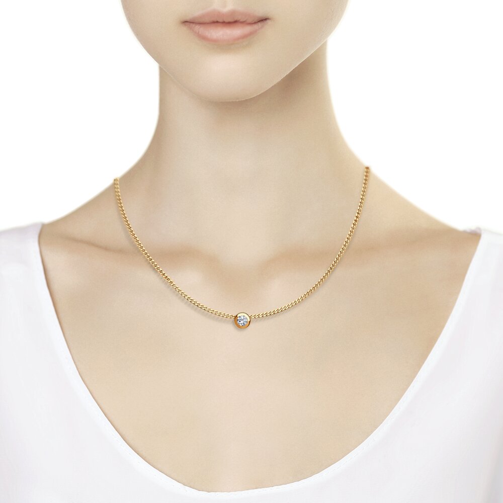 Pandantiv din Aur Roz 14K cu Zirconiu, articol 035969, previzualizare foto 3
