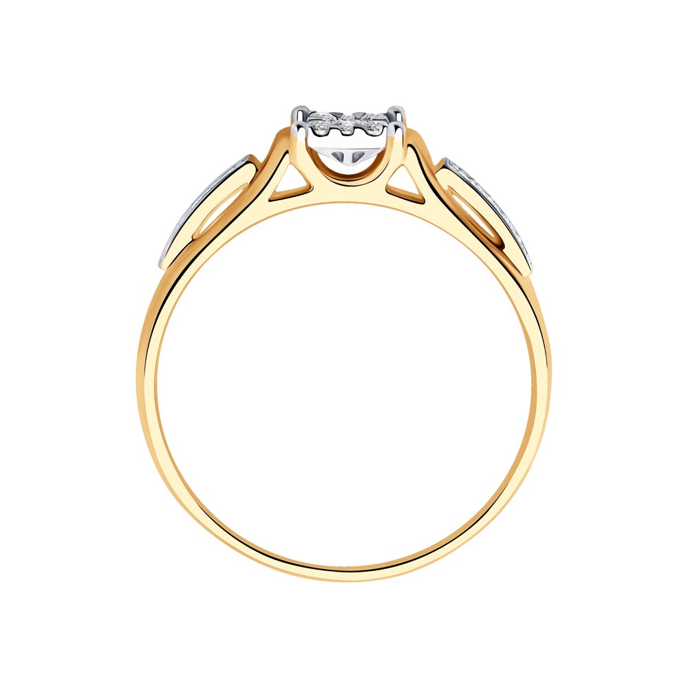 Inel din Aur Roz 14K cu Diamante, articol 1011869, previzualizare foto 2