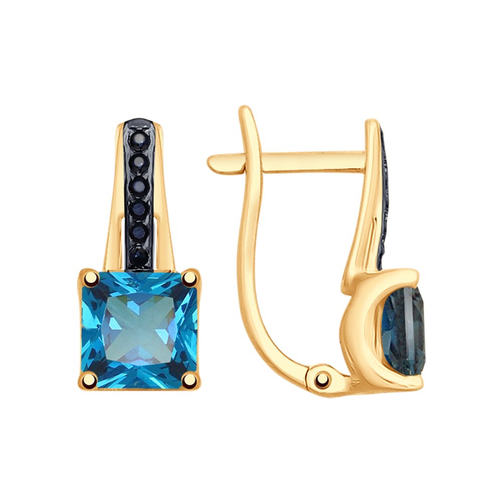 Cercei din Aur Roz 14K cu Topaz si Zirconiu, articol 725357, previzualizare foto 1
