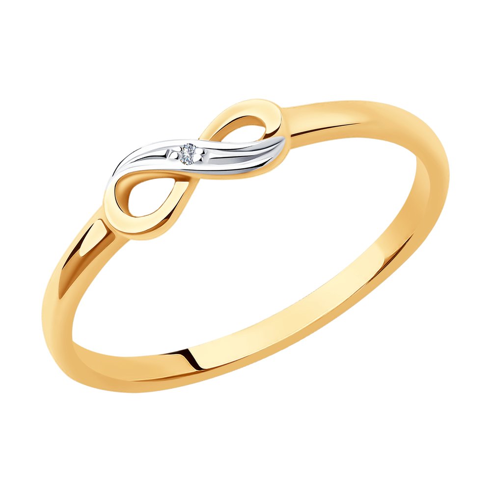 Inel din Aur Roz 14K cu Diamante ”Infinity”, articol 1011995, previzualizare foto 1