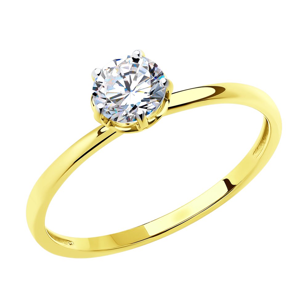 Inel din Aur Galben 14K cu Zirconiu, articol 018804-2, previzualizare foto 1