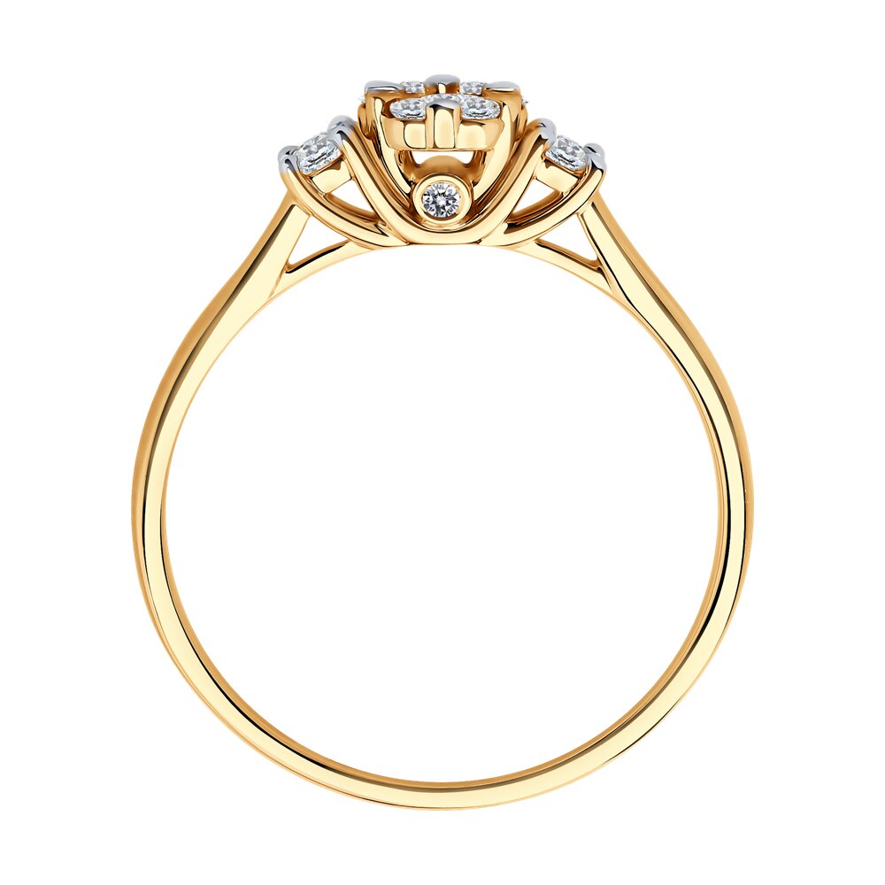 Inel din Aur Roz 14K cu Diamante, articol 1012198, previzualizare foto 3