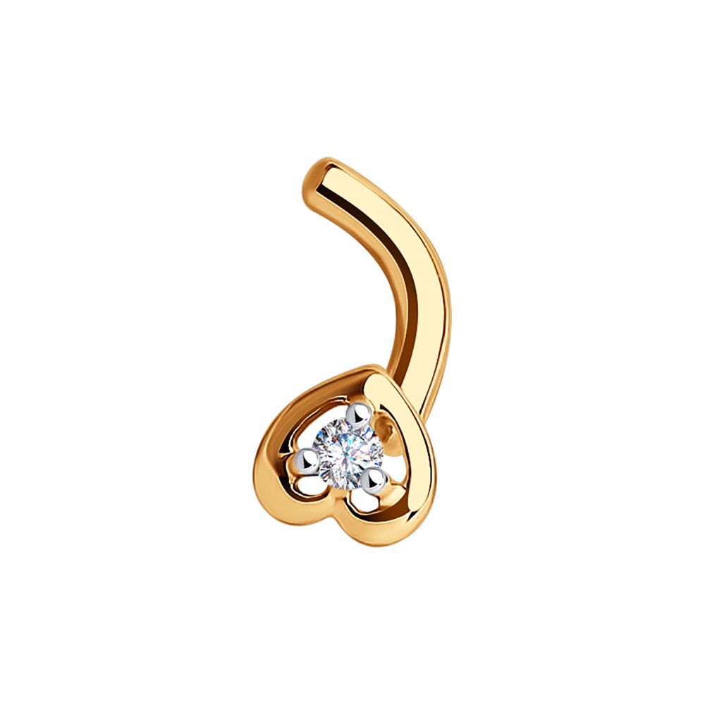 Piercing din Aur Roz 14K cu Diamant, articol 1060009, previzualizare foto 1