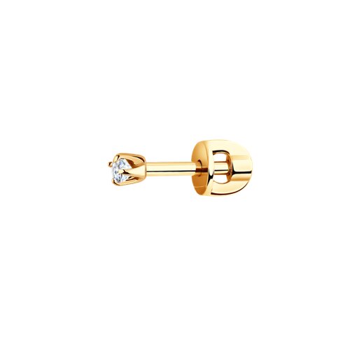Cercel din Argint placat cu Aur cu Zirconiu (1 buc), articol 93170010, previzualizare foto 1