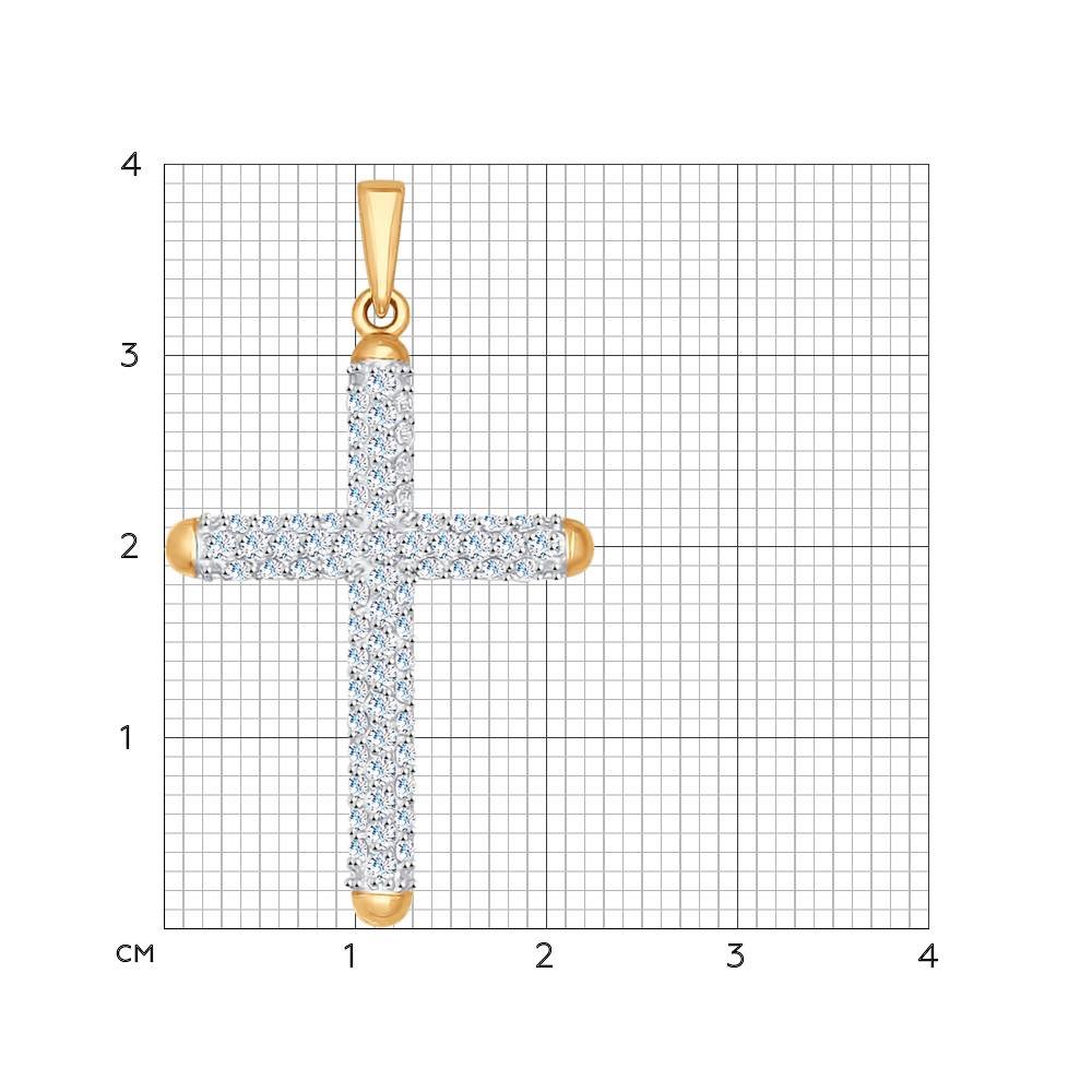 Pandantiv Cruce din Aur Roz 14K cu Zirconiu, articol 034931, previzualizare foto 2