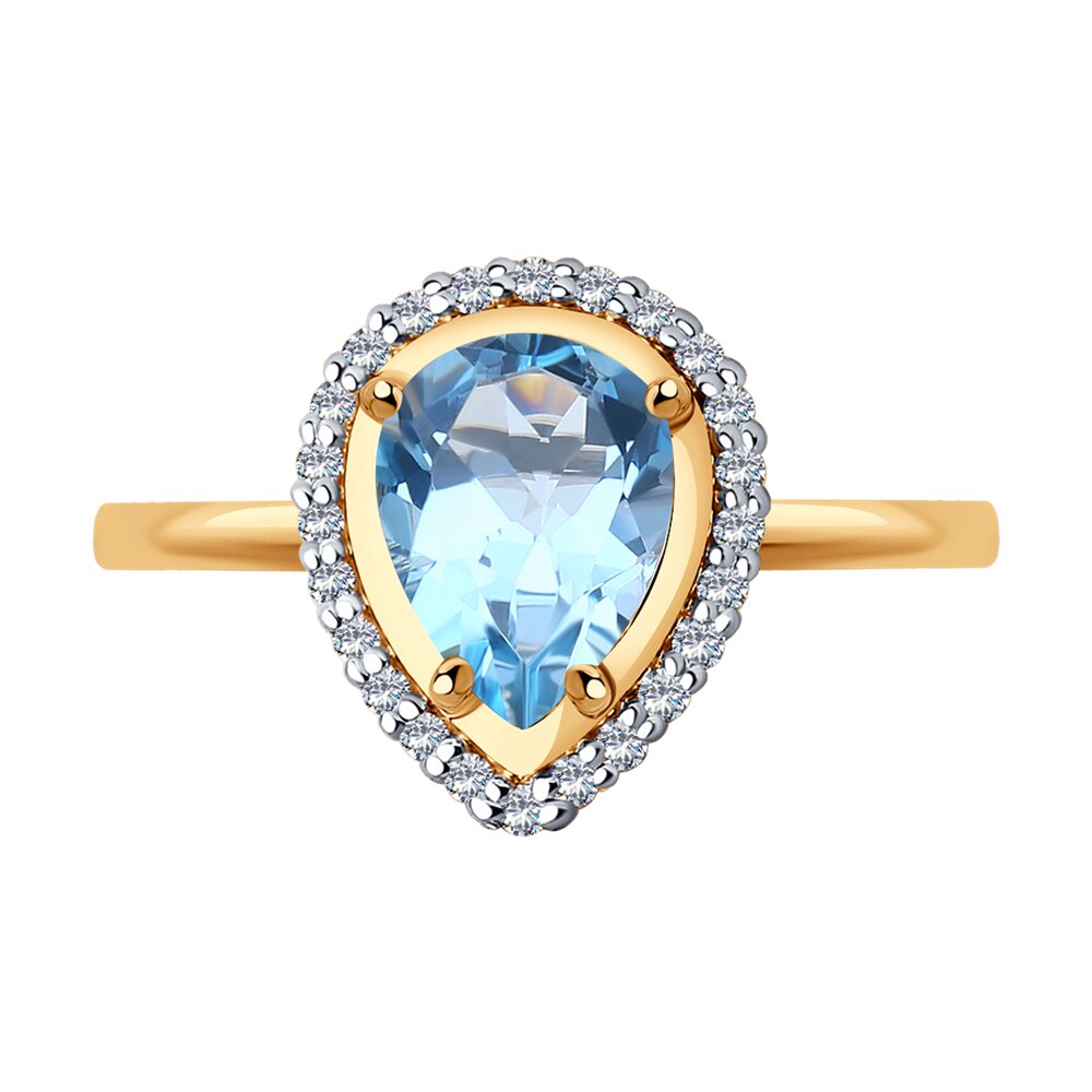 Inel din Aur Roz 14K cu Topaz si Zirconiu, articol 716738, previzualizare foto 2
