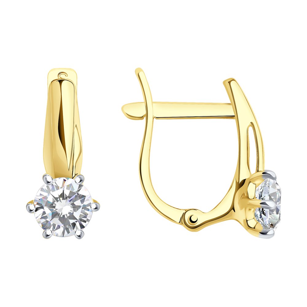 Cercei din Aur Galben 14K cu Zirconiu Swarovski, articol 81020206-2, previzualizare foto 1