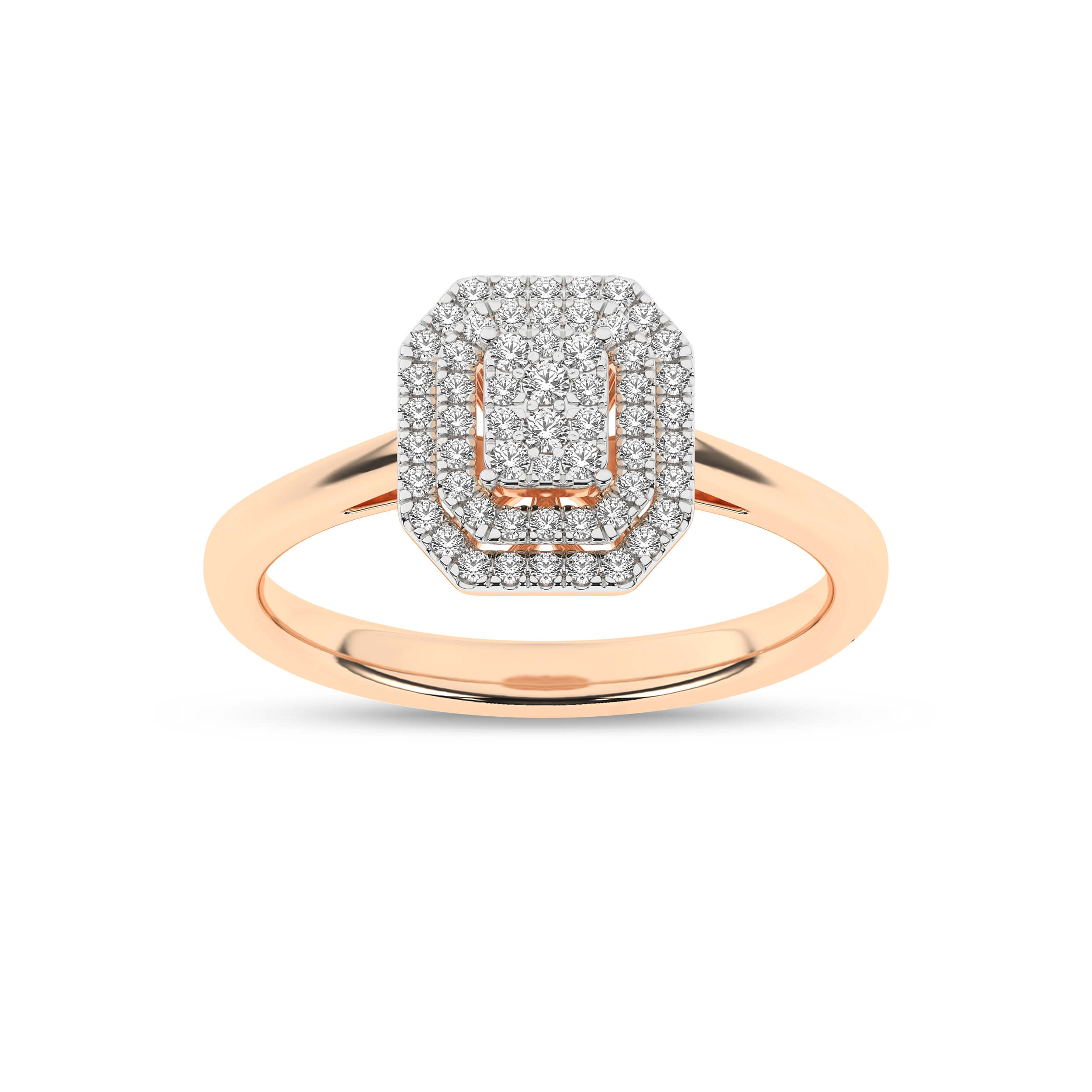 Inel din Aur Roz 18K cu Diamante 0.22Ct, articol RB21240EG, previzualizare foto 1