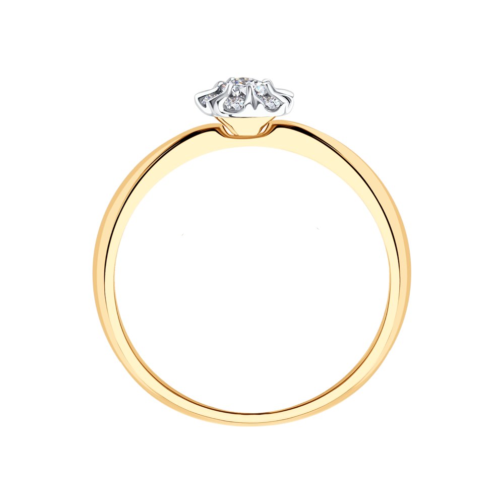 Inel din Aur Roz 14K cu Diamante, articol 1012155, previzualizare foto 2