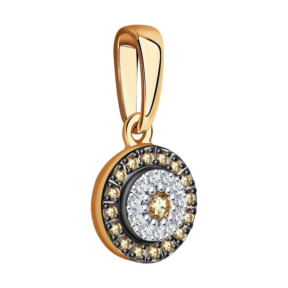 Pandantiv din Aur Roz 14K cu Diamante , articol 1030787, previzualizare foto 2