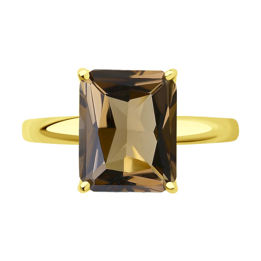 Inel din Aur Galben 14K cu Cuart fumuriu, articol 716586-2, previzualizare foto 2
