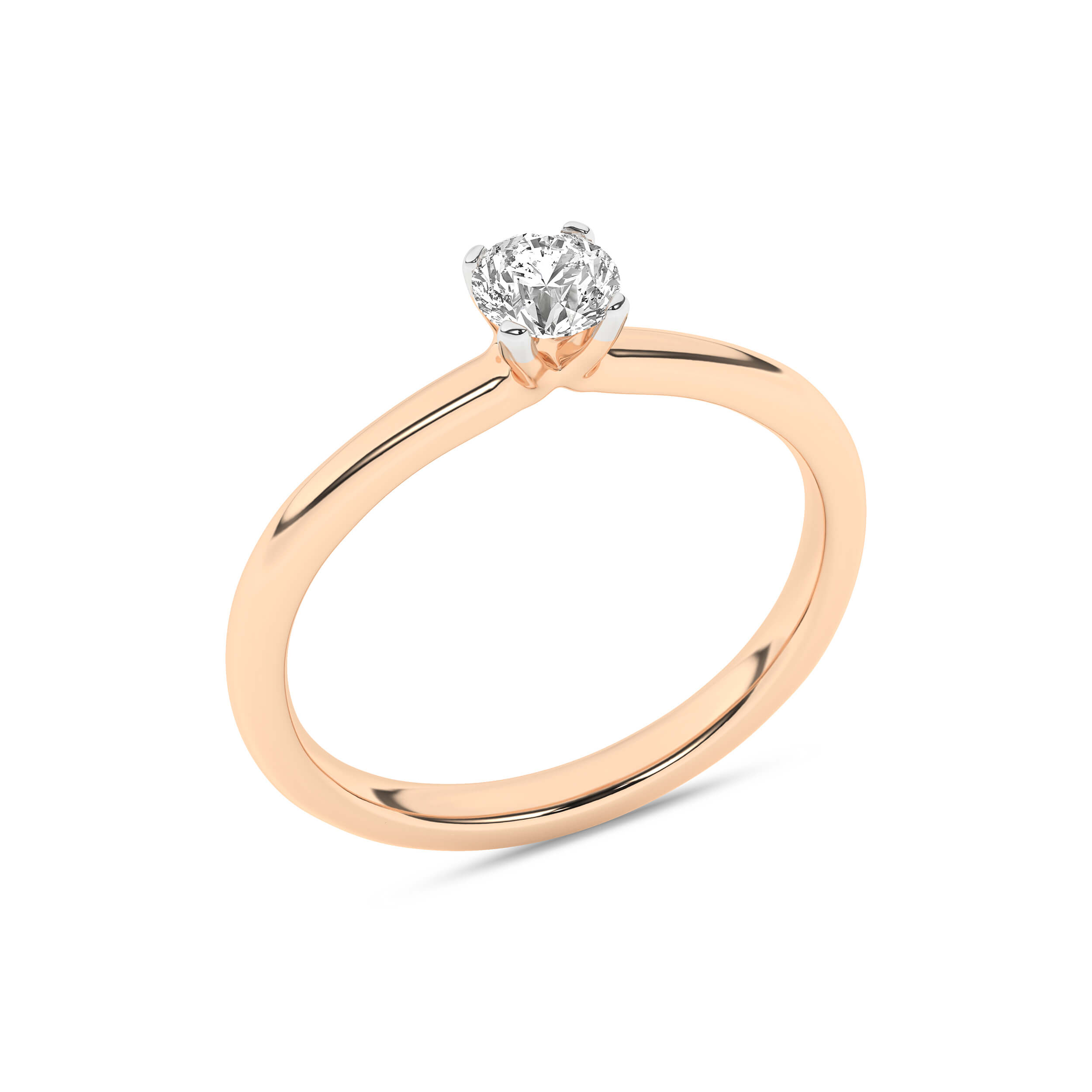 Inel de logodna din Aur Roz 14K cu Diamant 0.33Ct, articol RS0910, previzualizare foto 5