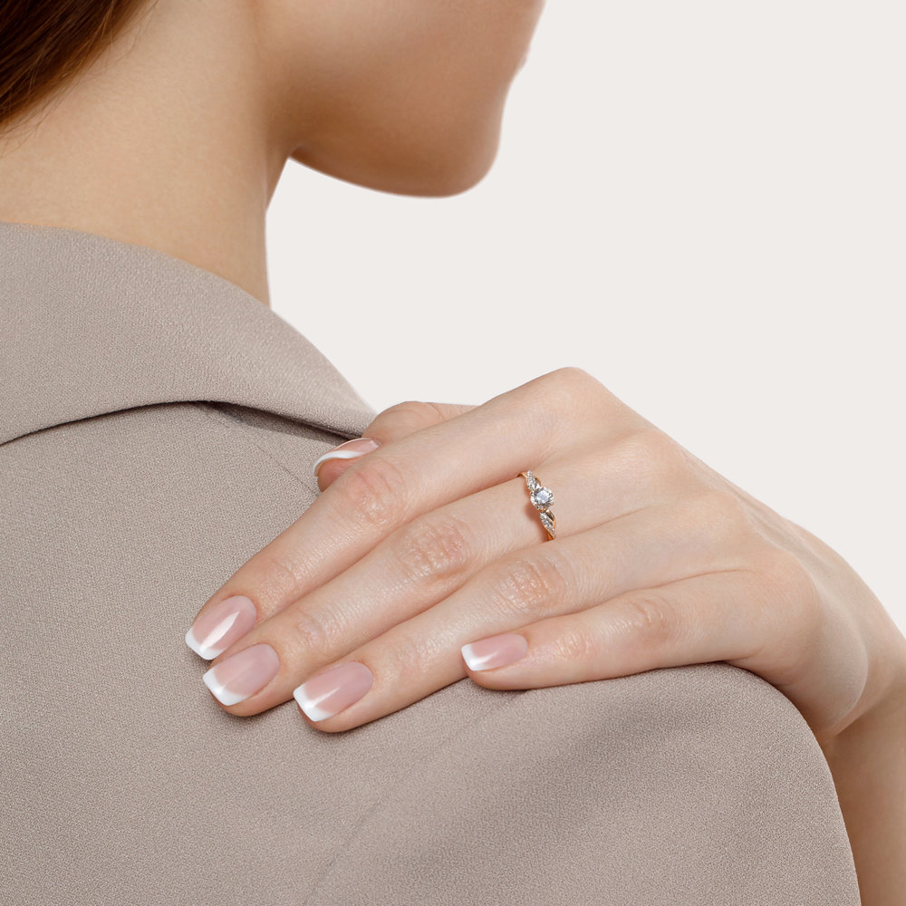 Inel de logodna din Aur Roz 14K cu Zirconiu Swarovski, articol 81010201, previzualizare foto 4